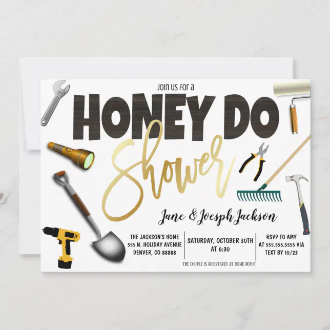 Honey Do Couples Shower Invitation Zazzle