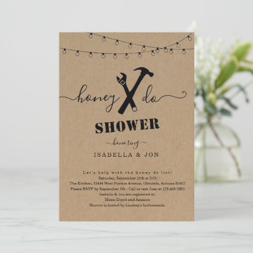 Honey Do Couples Shower or Groom Shower Invitation Zazzle