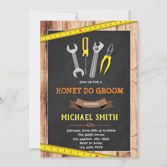 Honey do groom shower invitation (Front)