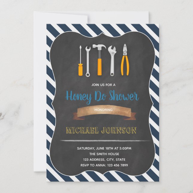 Honey do groom shower word invitation (Front)