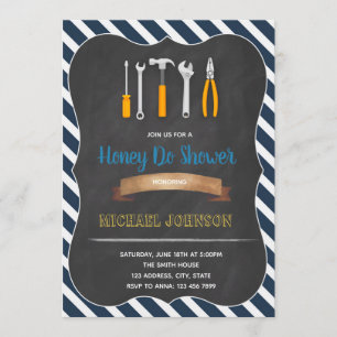 Honey do groom shower word invitation