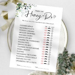 Honey Do List Bridal Shower Game Invitation