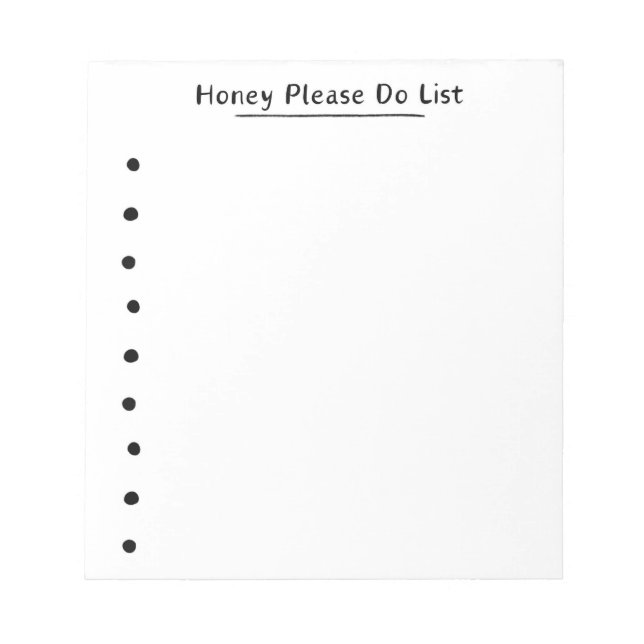 Honey Do List - Checklist - Notepad - Funny Gift  (Front)