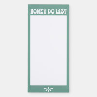 Honey Do List Cute Couples Magnetic Notepad Green