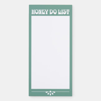 Honey Do List Cute Couples Magnetic Notepad Green
