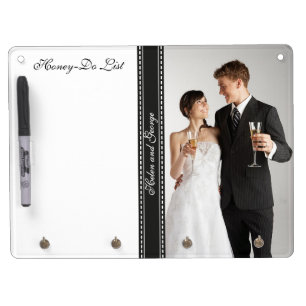 Honey-Do List for Honeymooners Wedding Photo Dry Erase Board With Keychain Holder