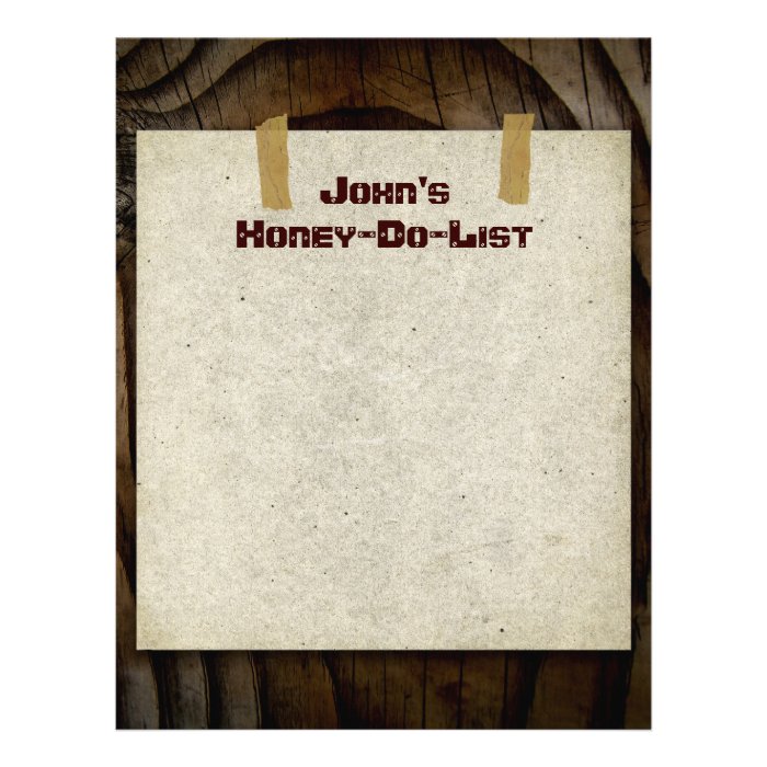 Honey Do List Letterhead Stationery