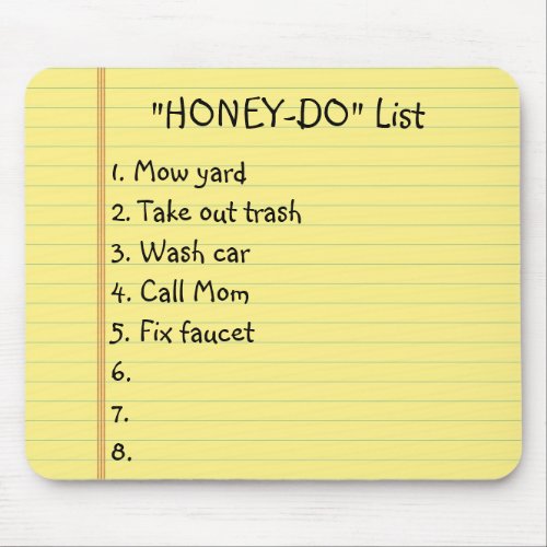 Honey_Do List Mouse Pad