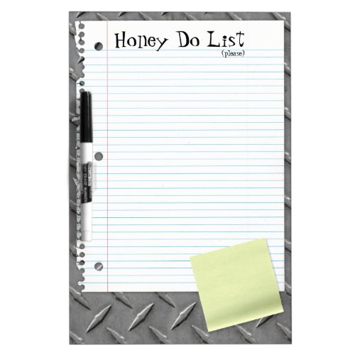 Honey Do List _ Notepaper Post It Metal Dry Erase Board