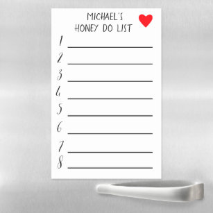 Honey Do List To Do Notes Reusable Personalize Magnetic Dry Erase Sheet
