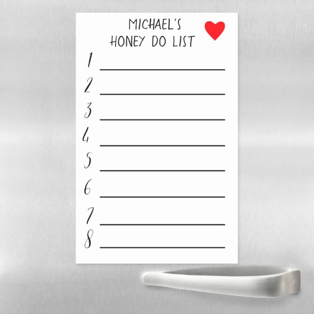 Honey Do List To Do Notes Reusable Personalize Magnetic Dry Erase Sheet (In Situ)