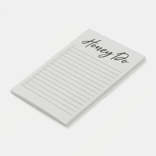 Honey Do List with Checkboxes Grey Notepad | Zazzle