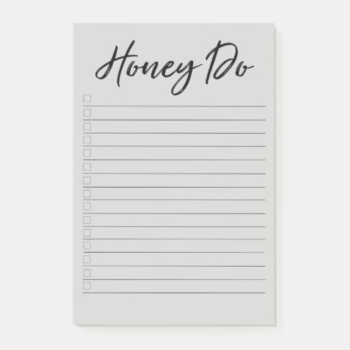 Honey Do List with Checkboxes Grey Notepad