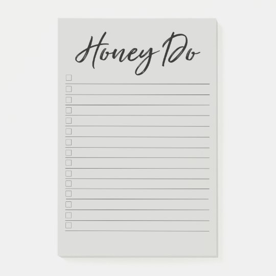 Honey Do List with Checkboxes Grey Notepad | Zazzle.com
