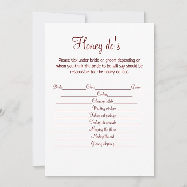 honey dos wedding bride groom part holiday card (Front)