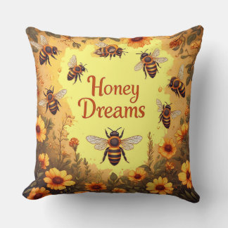 Honey Dreams For Beekeepers And Bee Lovers Throw Pillow