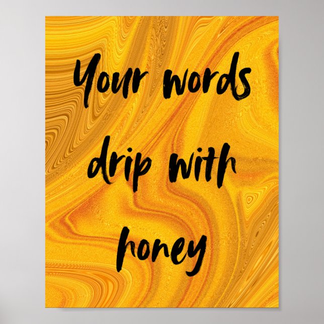 Honey Drip Art Print in Gold (Front)