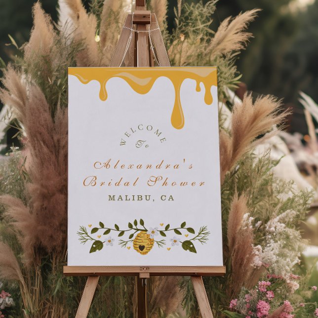 Honey drip floral bee bridal shower foam board (Creator Uploaded)