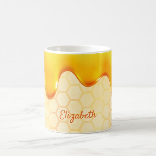 Honey dripping honeycomb pattern name coffee mug