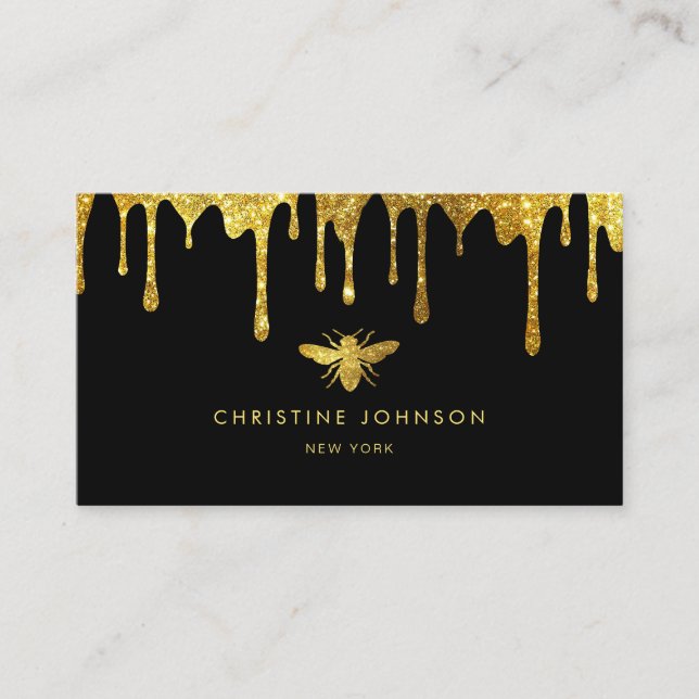 honey drips bee business card (Front)