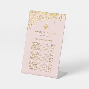 honey drips Queen bee price list Pedestal Sign