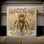 Honey Farm Big Bee Welcome Sign |  Ceramic Tile<br><div class="desc">Add a touch of sweetness to your bee farm entrance with our Honey Farm Big Bee Welcome Sign Ceramic Tile Crafted with a delightful big center bee background, this ceramic sign will instantly brighten up your space. You will love the customizability it offers with a dedicated space to write in...</div>