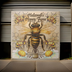 Hand painted honey bee high quality ceramic art tile, 6