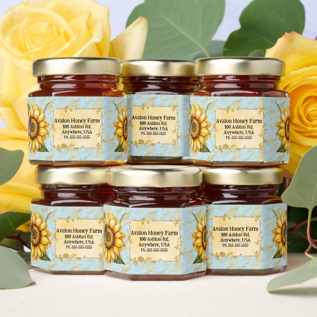 Honey Farmer Bee In A Sunflower  Jar Favors (Insitu)