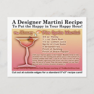 Honey Fitz Spritz Martini Recipe Postcard