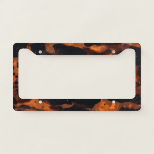 Honey Flecked Dark Tortoiseshell Pattern Car License Plate Frame
