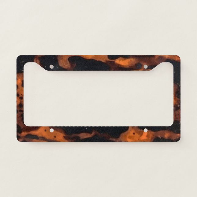 Honey Flecked Dark Tortoiseshell Pattern Car License Plate Frame (Front)