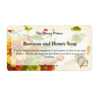 Honey Floral Bee Soap Label 