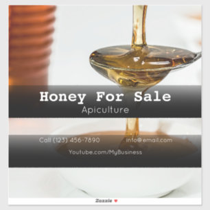 Honey for Sale Apiculture Custom-Cut Vinyl Sticker