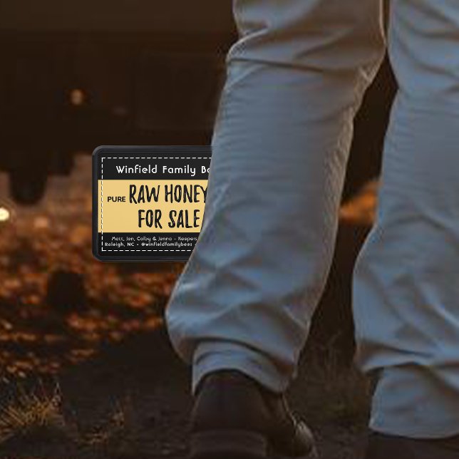 Honey for Sale Beekeeper Local Yellow Vehicle Hitch Cover (Creator Uploaded)