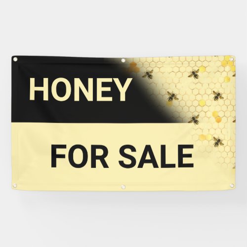 Honey For Sale Bees Honeycomb Fence Banner