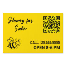 🌻 Honey For Sale Business Custom QR Sign