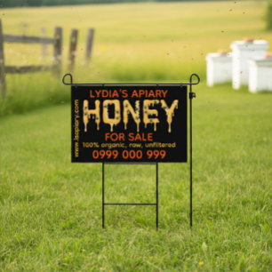 Honey for Sale Custom Outdoor Wire Stand Sign