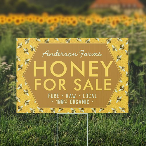 Honey for Sale  Honeybees Apiary Beekeeper Farm Sign