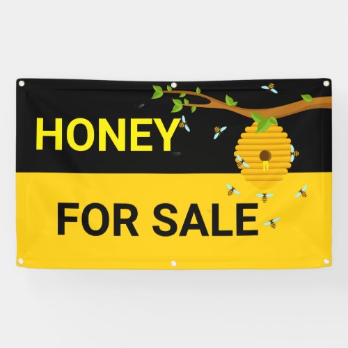 Honey For Sale Honeycomb Flying Bees Bee Hive Banner
