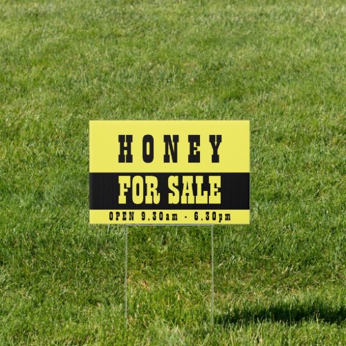 Honey For Sale in Simple Black and Yellow Yard  S Sign