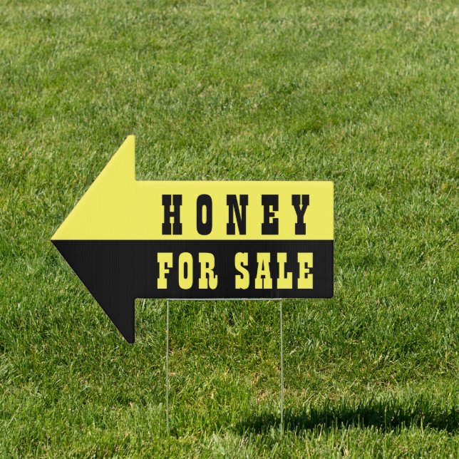 Honey For Sale in Simple Black and Yellow Yard | S Sign (Insitu)