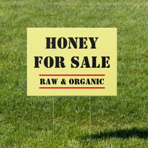 Honey For Sale Sign Raw and Organic Honey Sale  Sign