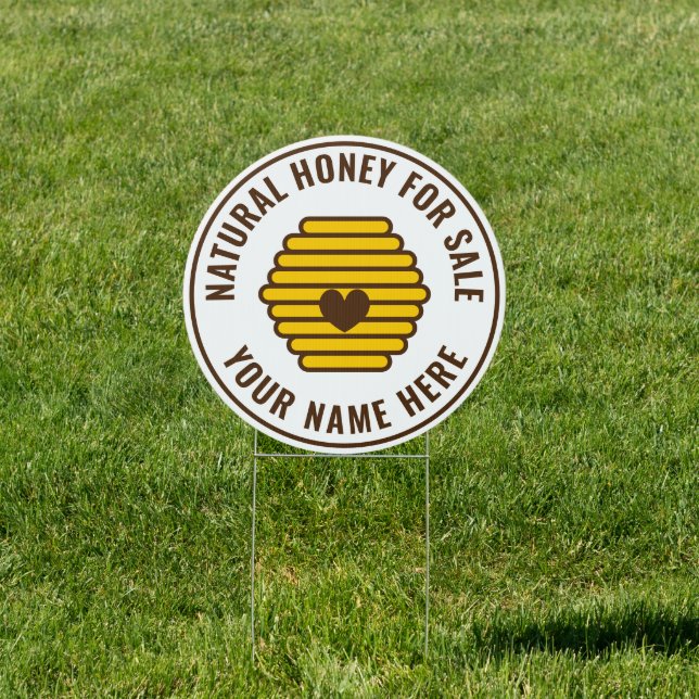 Honey for sale yard sign for beekeeper apiary (Insitu)