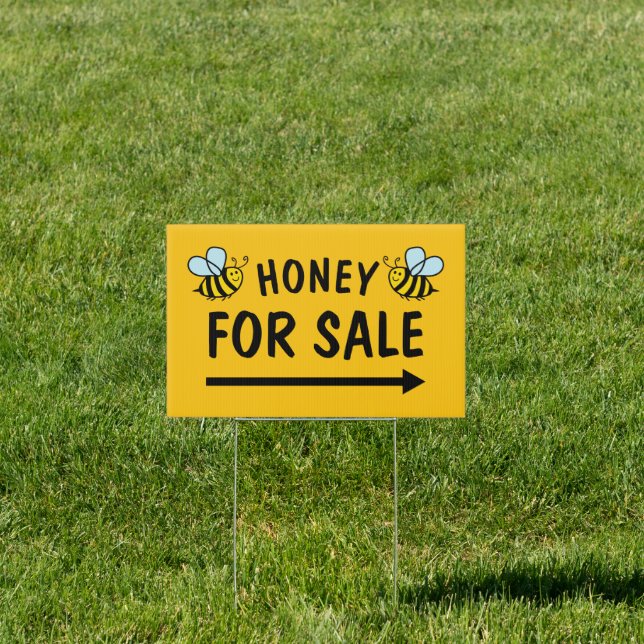 Honey for sale yard sign for beekeeping business (Insitu)
