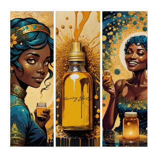 Honey Gold 1 AcryliPrint®HD Triptych Wall Art