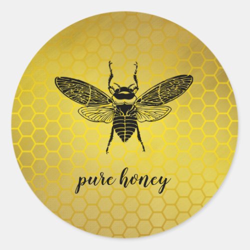 Honey Gold Bee Seller Apiarist  Vintage Classic Round Sticker