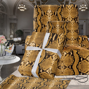 Honey Gold Boa Constrictor Snakeskin Wrapping Paper