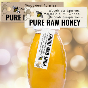 Honey Hang Tag 1" x 3" Gold Honeycomb Sweet Bee