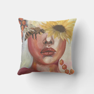 Honey harvest throw pillow