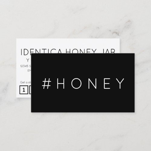 HONEY hashtag loyalty punch card